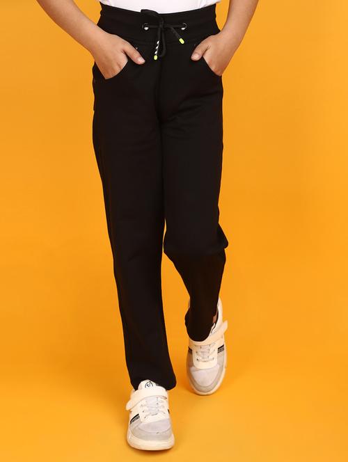 boys black solid casual track pant - 20826515 - Very Small Image - 1