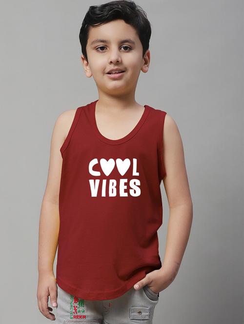boys typography print cotton vest - 20826800 - Very Small Image - 1