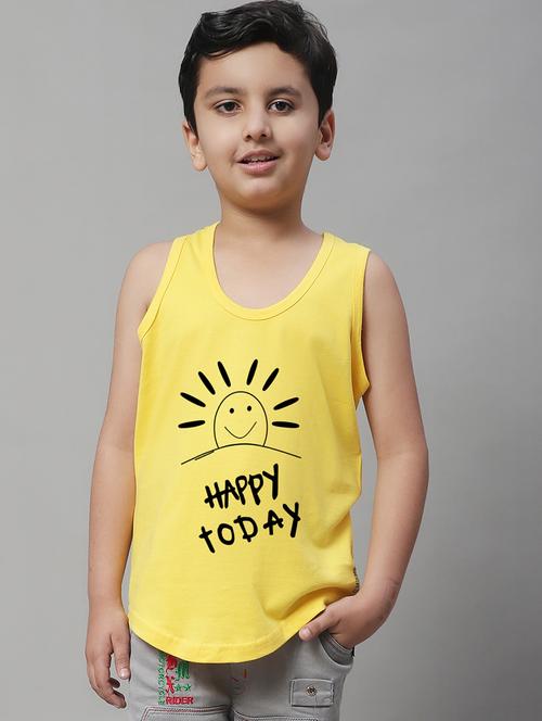 boys typography print cotton vest - 20826805 - Very Small Image - 1