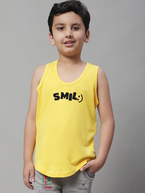 boys typography print cotton vest - 20826822 - Very Small Image - 1