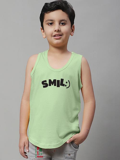 boys typography print cotton vest - 20826825 - Very Small Image - 1