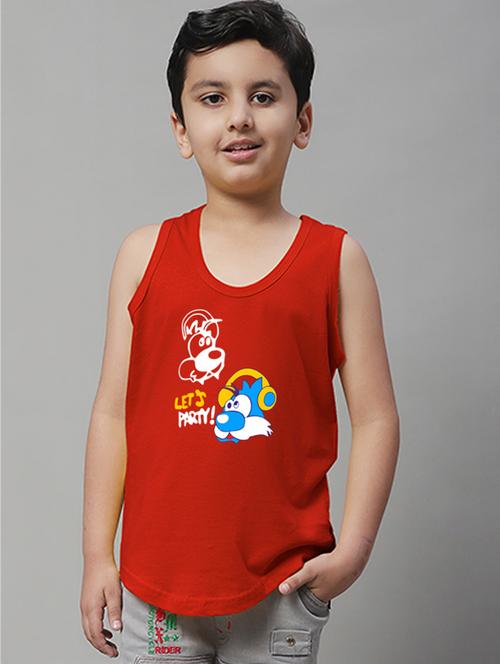 boys graphic print cotton vest - 20826852 - Very Small Image - 1