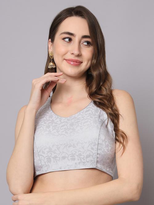 self design brocade blouse - 20827532 - Very Small Image - 1