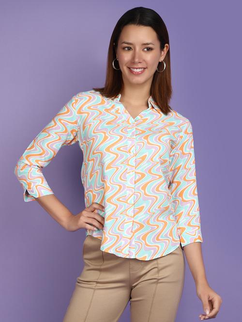 multi colored abstract printed regular shirt - 20831400 - Very Small Image - 1