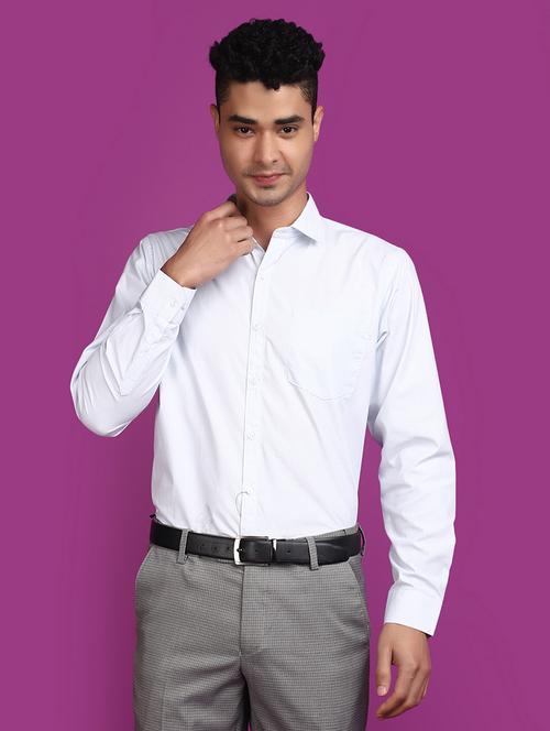 white cotton blend formal shirt - 20836655 - Very Small Image - 1