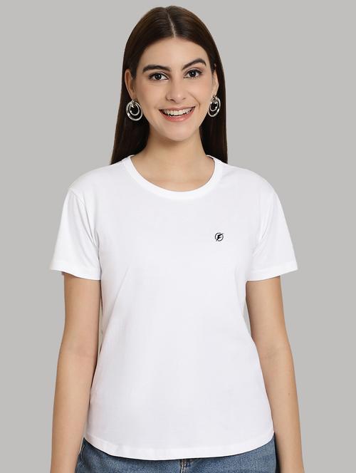 white cotton solid t-shirt - 20836804 - Very Small Image - 1