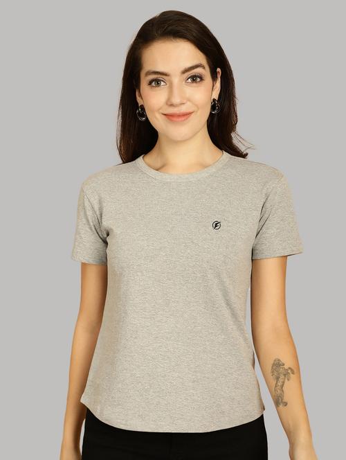 grey cotton solid t-shirt - 20836814 - Very Small Image - 1