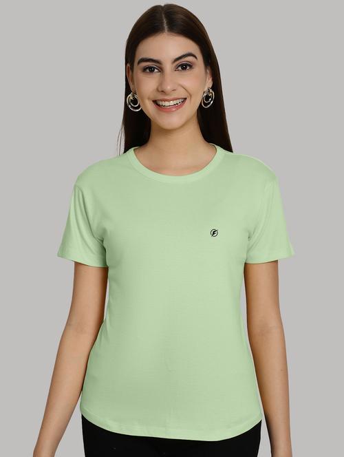 sea green cotton solid t-shirt - 20836864 - Very Small Image - 1