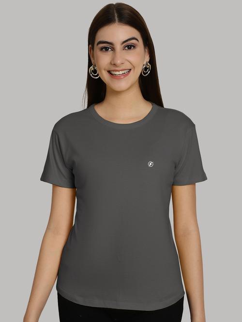 grey cotton solid t-shirt - 20836874 - Very Small Image - 1