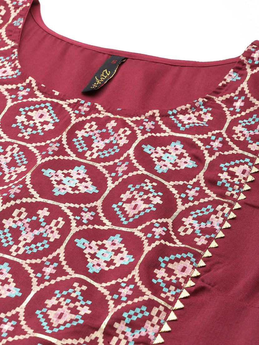 women pink round neck kurta pant set - 20838036 - Zoom Image - 4