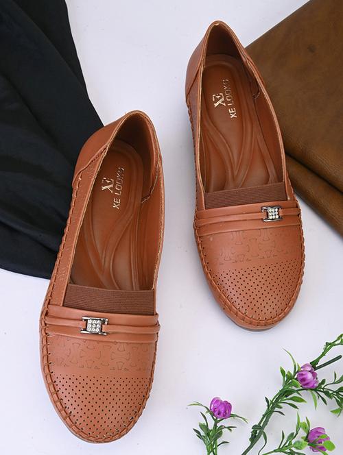 tan synthetic slip on ballerina - 20838056 - Very Small Image - 1