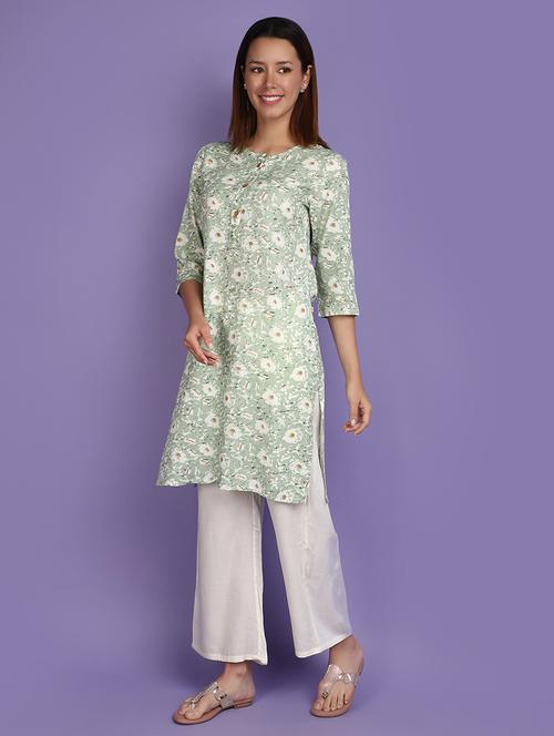 women printed kurta palazzo set set - 20839479 - Very Small Image - 1