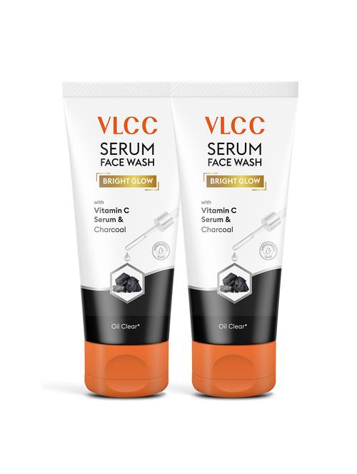 vlcc bright glow serum facewash with vitamin c serum & charcoal - 100ml  ( pack of 2 ) - 20840504 - Very Small Image - 1