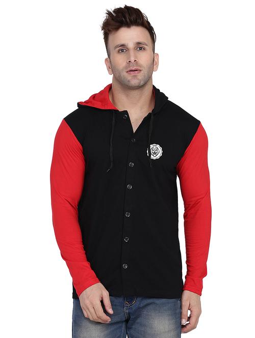 black cotton blend casual shirt - 20841073 - Very Small Image - 1