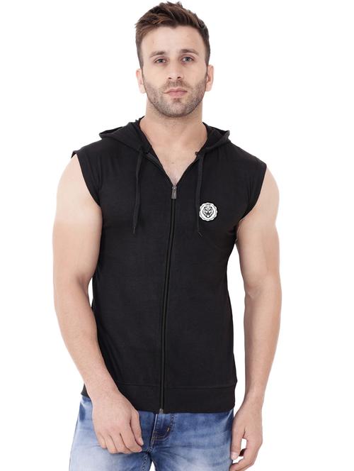 Black Cotton Blend T-shirt - 20841653 - Very Small Image - 1