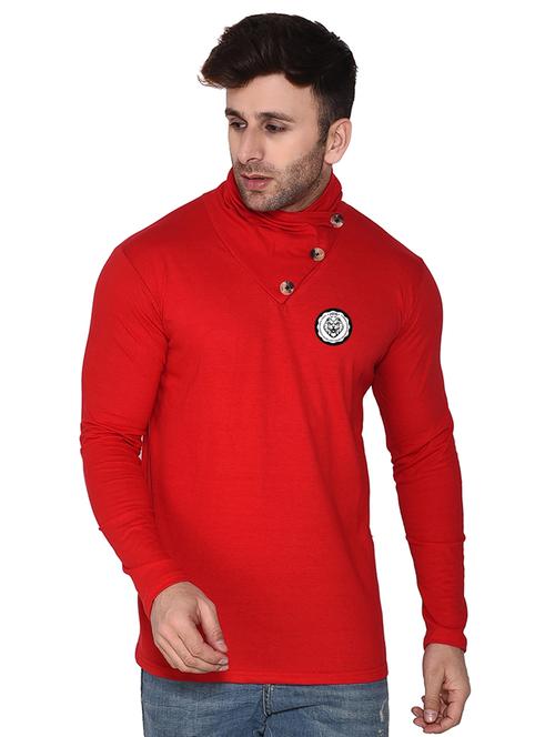 red cotton blend t-shirt - 20842019 - Very Small Image - 1