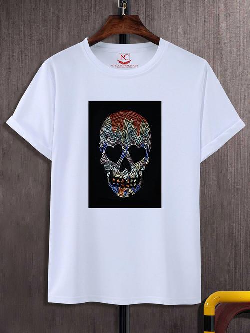 unisex white graphic printed t-shirt - 20843070 - Very Small Image - 1