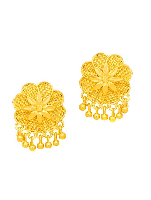 gold brass studs earrings - 20844644 - Very Small Image - 1