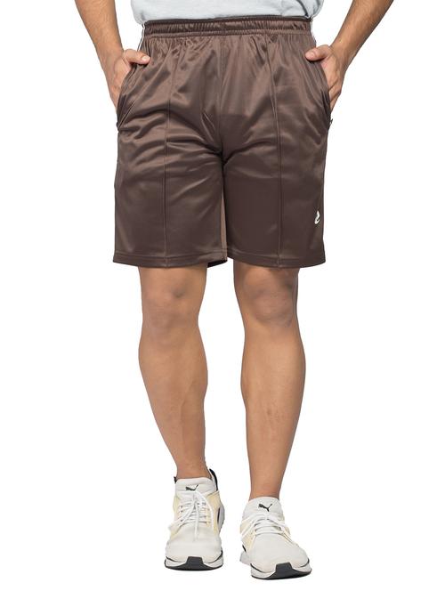 coffee brown polyester regular short - 20845141 - Very Small Image - 1