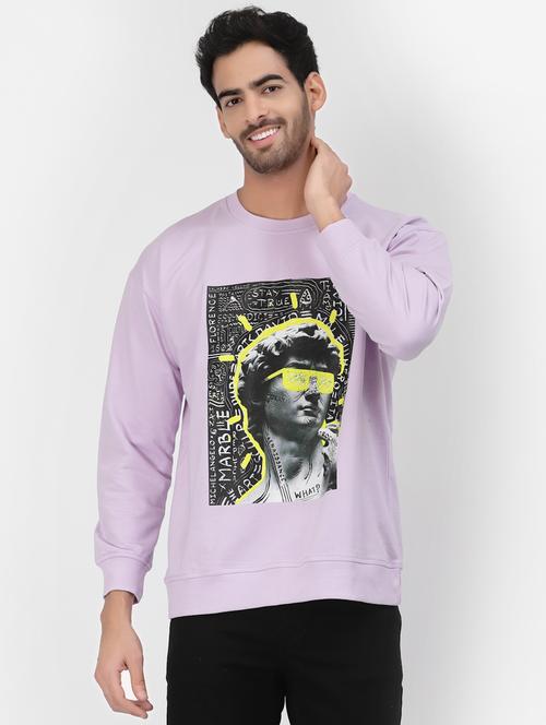 lavende cotton graphic print sweatshirt - 20851166 - Very Small Image - 1