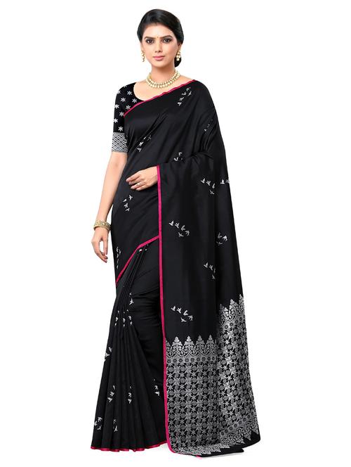 women black self design kanjivaram saree with blouse - 20851304 - Very Small Image - 1