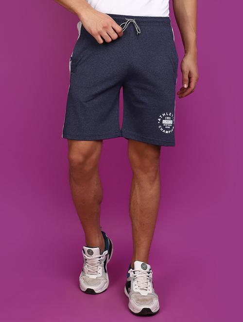 men cotton color block shorts - 20852204 - Very Small Image - 1