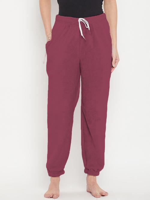 magenta fleece bottom wear - 20852361 - Very Small Image - 1
