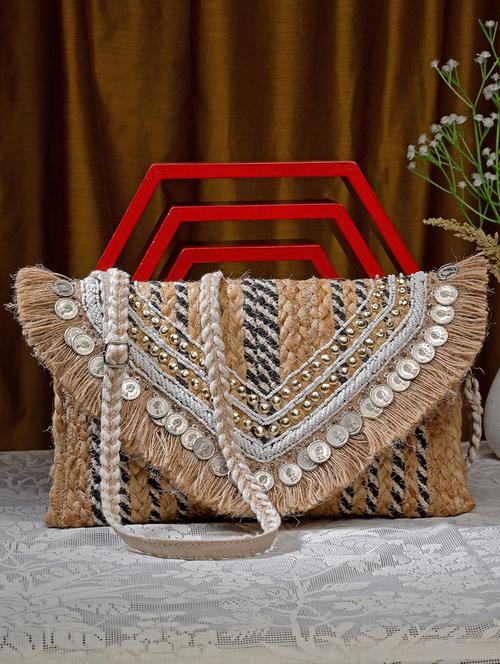 beige embellished sling bag - 20852452 - Very Small Image - 1