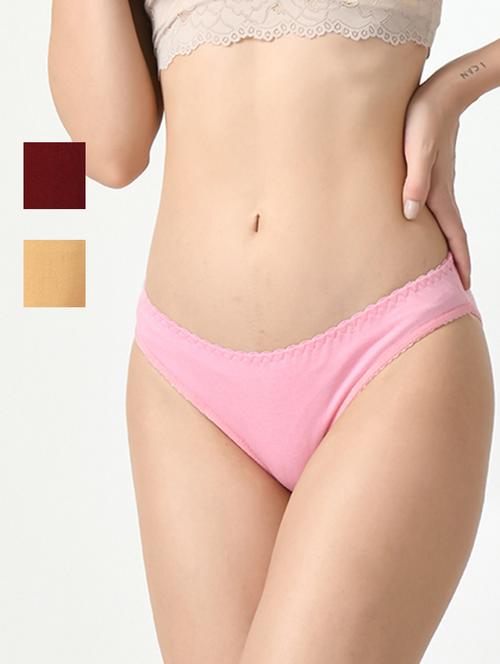 women set of 3 high-rise solid bikini panty - 20852731 - Very Small Image - 1