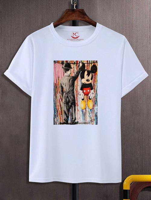 unisex white graphic printed t-shirt - 20856154 - Very Small Image - 1