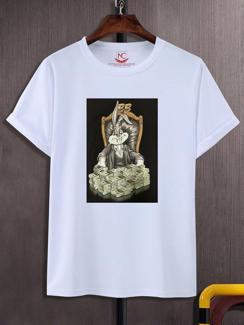 unisex white graphic printed t-shirt - 20856265 - Very Small Image - 1