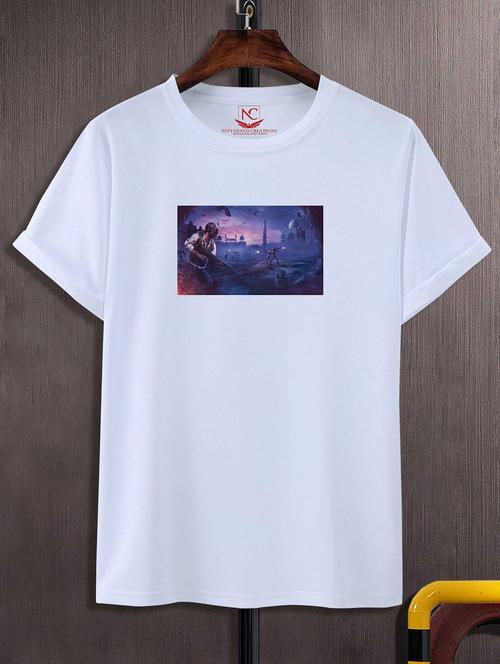 unisex white graphic printed t-shirt - 20856535 - Very Small Image - 1