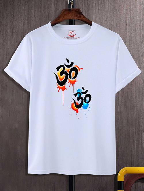 unisex white polyester graphic print t-shirt - 20856956 - Very Small Image - 1
