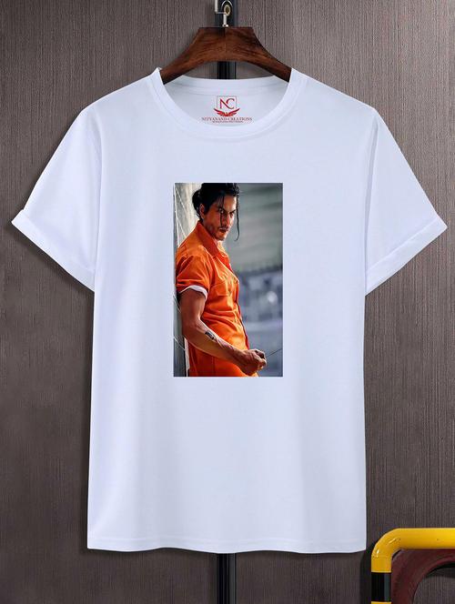 unisex white polyester graphic print t-shirt - 20857126 - Very Small Image - 1