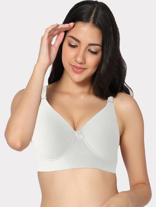 white cotton blend push up bra - 20857346 - Very Small Image - 1