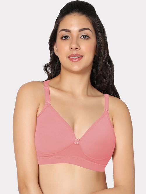 solid cotton blend push up bra - 20857353 - Very Small Image - 1