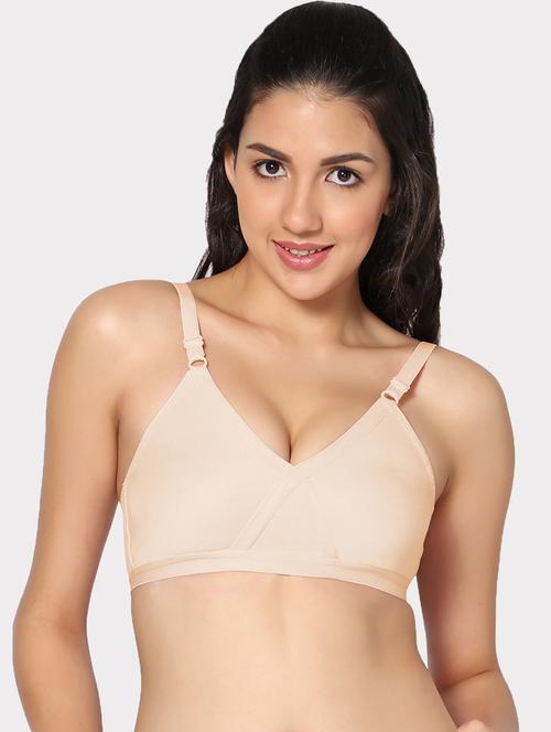 beige cotton blend tshirt bra - 20857362 - Very Small Image - 1