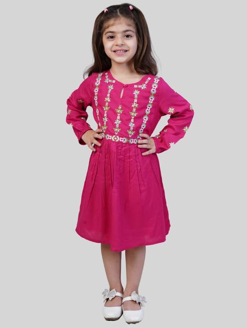 pink cotton frock - 20859507 - Very Small Image - 1