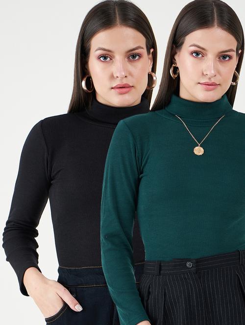 pack of 2 solid multi coloured regular top - 20860925 - Very Small Image - 1