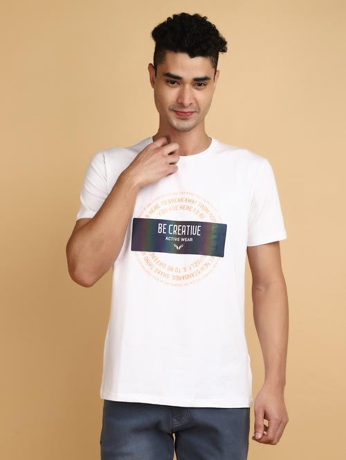 Men Round Neck Front Printed T-shirt - 20862765 - Very Small Image - 1
