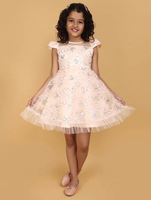 Orange Sequins Detailed Frock - 20862779 - Very Small Image - 1