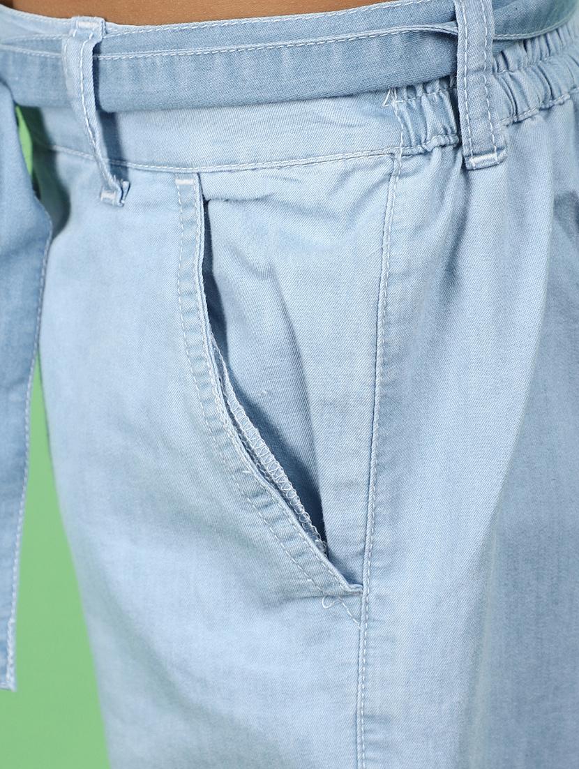 girls light blue detailed casual trouser - 20862815 - Standard Image - 5
