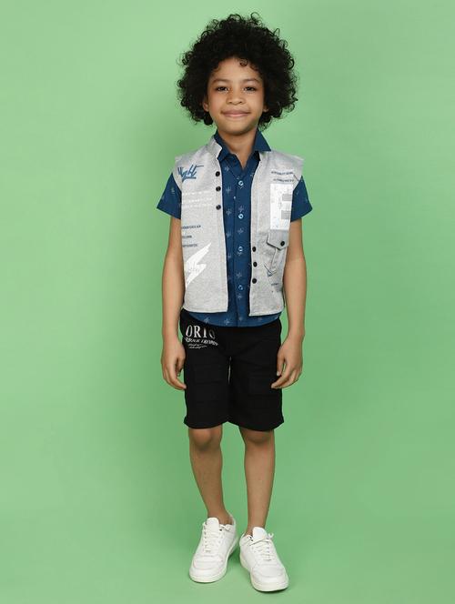 boys short sleeve printed shorts set - 20862905 - Very Small Image - 1