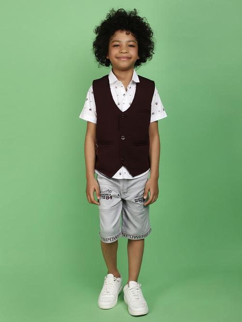 boys short sleeve printed shorts set - 20862907 - Very Small Image - 1