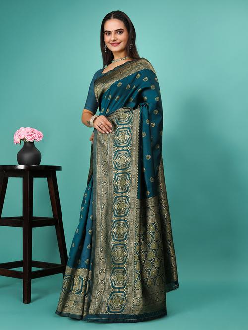women self design banarsi saree with blouse - 20863448 - Very Small Image - 1