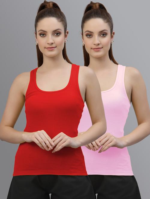 pack of 2 solid multi colored tank top - 20863765 - Very Small Image - 1