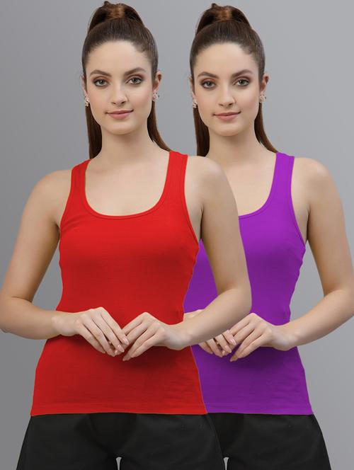 pack of 2 solid multi colored tank top - 20863780 - Very Small Image - 1
