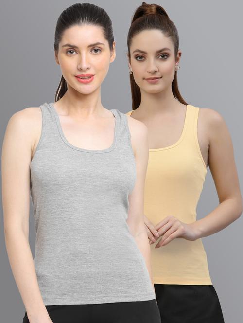 pack of 2 solid multi colored tank top - 20863800 - Very Small Image - 1