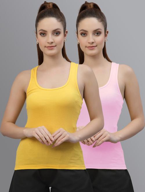pack of 2 solid multi colored tank top - 20863890 - Very Small Image - 1