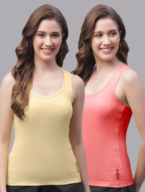 pack of 2 solid multi colored tank top - 20864005 - Very Small Image - 1